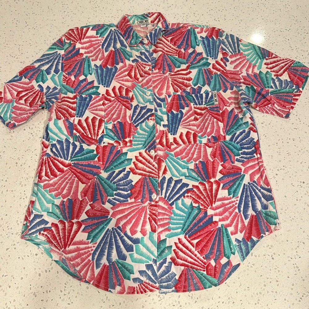 90’s vintage made in usa short sleeve button up